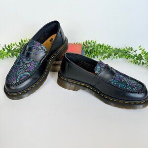 Floral Black Loafers